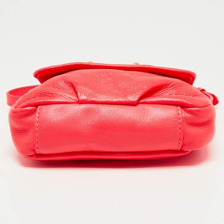 Pre Owned Marc by Marc Jacobs Neon Red Leather Classic Q Karlie Crossbody Bag