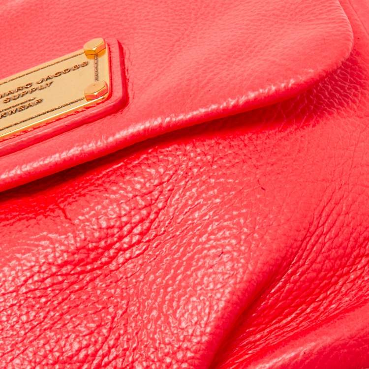 Pre Owned Marc by Marc Jacobs Neon Red Leather Classic Q Karlie Crossbody Bag