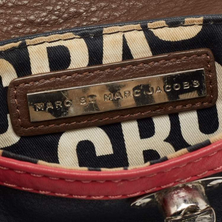 Pre Owned Marc by Marc Jacobs Tri Color Leather Flap Crossbody Bag