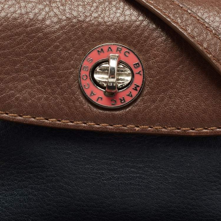 Pre Owned Marc by Marc Jacobs Tri Color Leather Flap Crossbody Bag