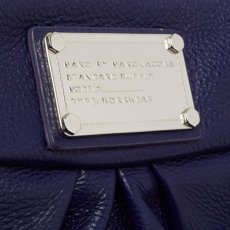 Pre Owned Marc by Marc Jacobs Blue Leather Classic Q Hillier Hobo