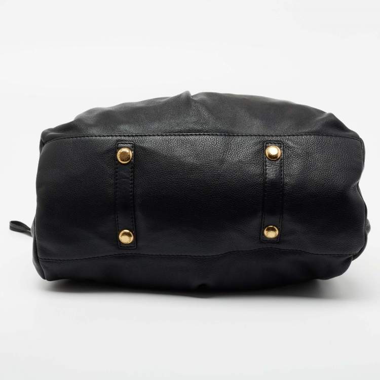 Pre Owned Marc by Marc Jacobs Black Leather Classic Q Groovee Satchel