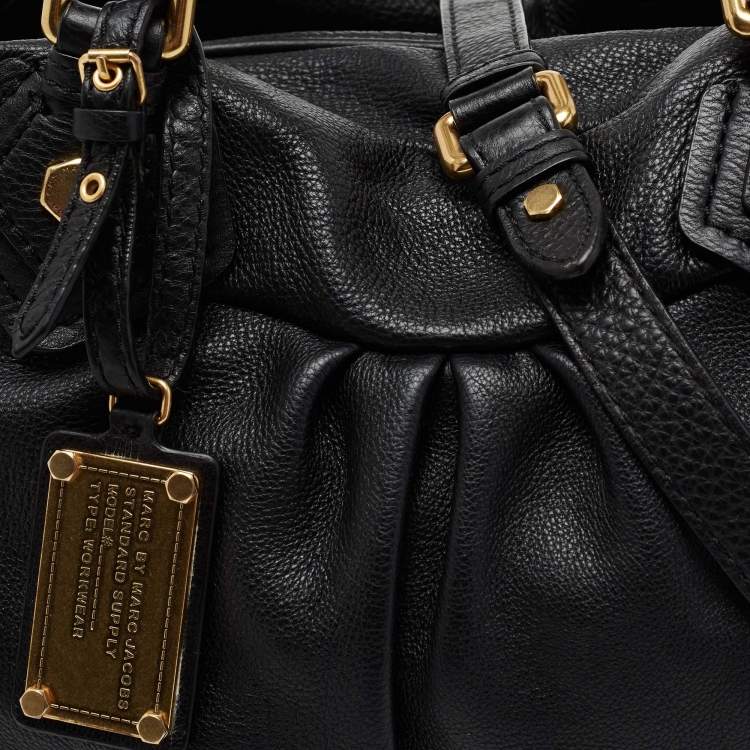 Pre Owned Marc by Marc Jacobs Black Leather Classic Q Groovee Satchel