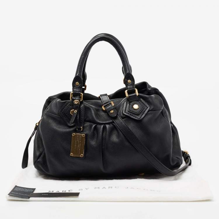 Pre Owned Marc by Marc Jacobs Black Leather Classic Q Groovee Satchel