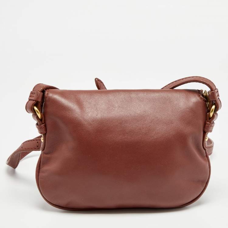 Pre Owned Marc by Marc Jacobs Old Rose Leather Petal to the Metal Crossbody Bag
