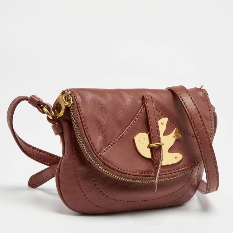 Pre Owned Marc by Marc Jacobs Old Rose Leather Petal to the Metal Crossbody Bag