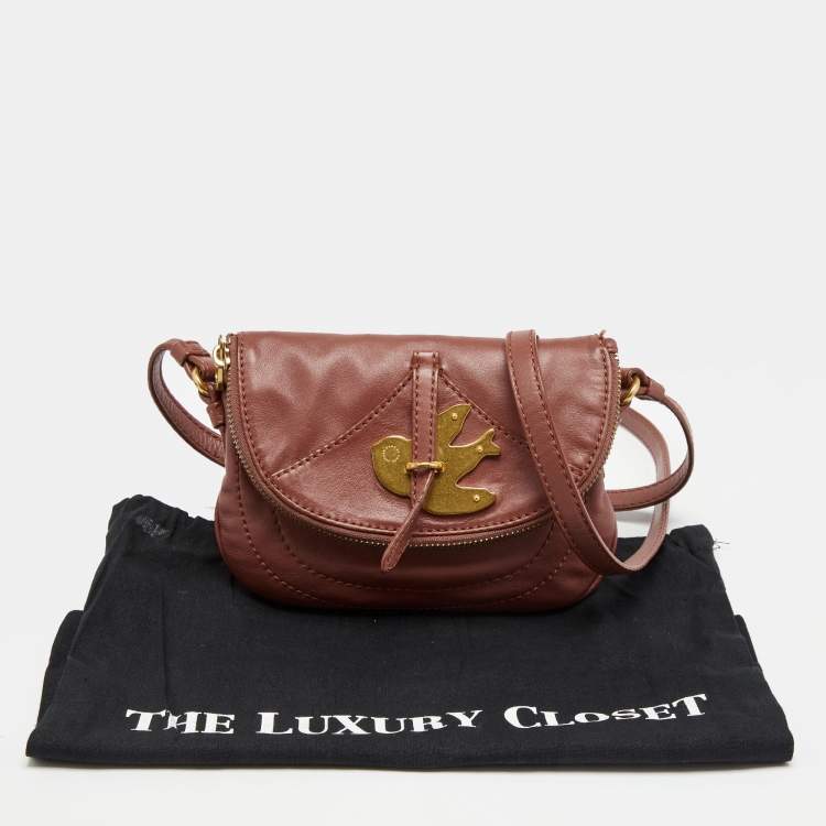 Pre Owned Marc by Marc Jacobs Old Rose Leather Petal to the Metal Crossbody Bag