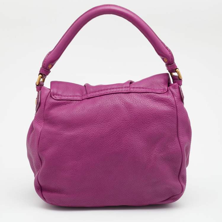 Pre Owned Marc by Marc Jacobs Purple Leather Classic Q Lil Ukita Top Handle Bag