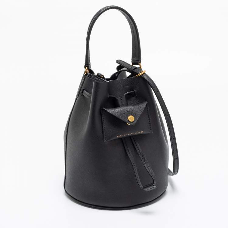 Pre Owned Marc by Marc Jacobs Black Leather Bucket Bag