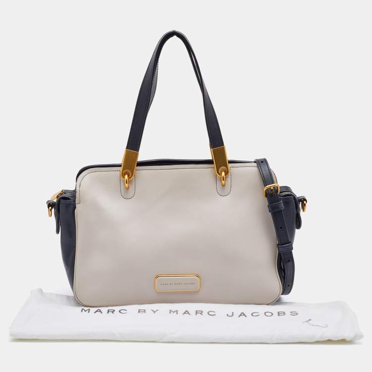 مملوكة مسبقًا Marc by Marc Jacobs Black/Cream Leather Ligero Satchel