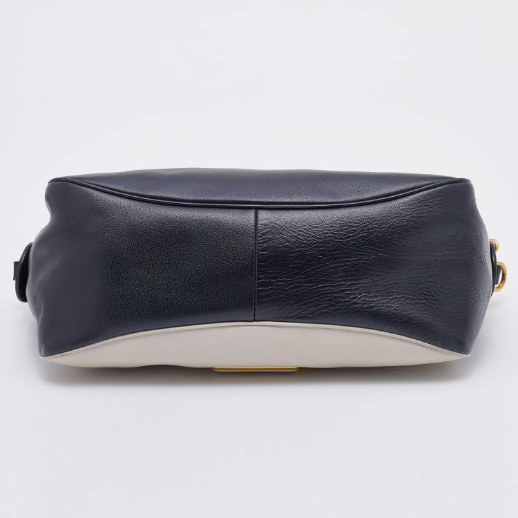 مملوكة مسبقًا Marc by Marc Jacobs Black/Cream Leather Ligero Satchel