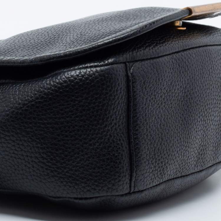 Pre Owned Marc by Marc Jacobs Black /Brown Leather Top Handle Bag