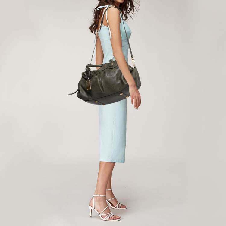 Pre Owned Marc by Marc Jacobs  Green Leather Zip Satchel