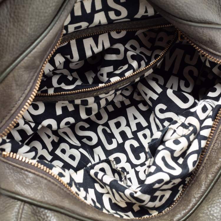 Pre Owned Marc by Marc Jacobs  Green Leather Zip Satchel