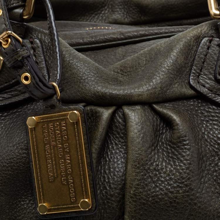 Pre Owned Marc by Marc Jacobs  Green Leather Zip Satchel