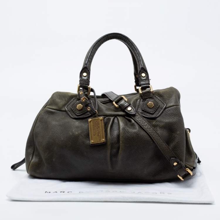Pre Owned Marc by Marc Jacobs  Green Leather Zip Satchel