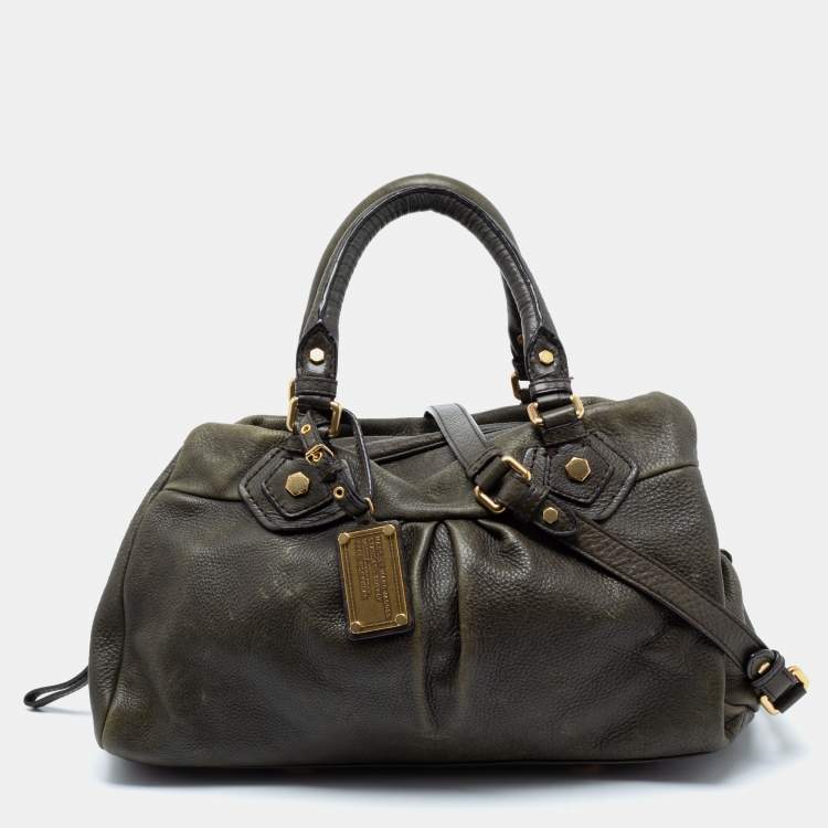 Pre Owned Marc by Marc Jacobs  Green Leather Zip Satchel