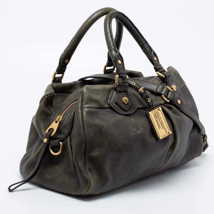Pre Owned Marc by Marc Jacobs  Green Leather Zip Satchel