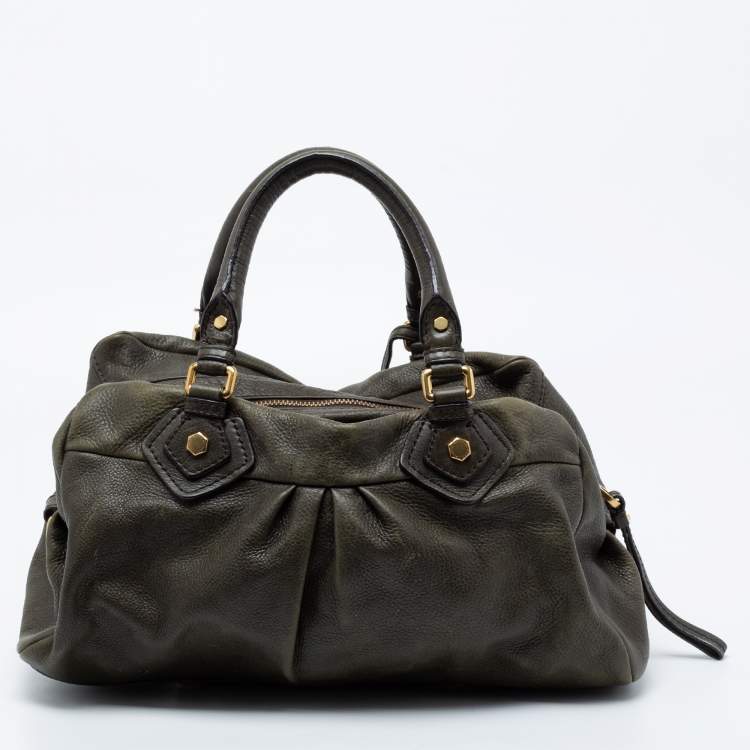 Pre Owned Marc by Marc Jacobs  Green Leather Zip Satchel