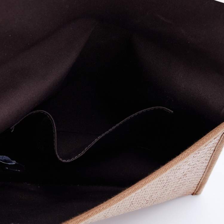 مملوكة مسبقًا Marc by Marc Jacobs Brown/Black Straw Flap Clutch