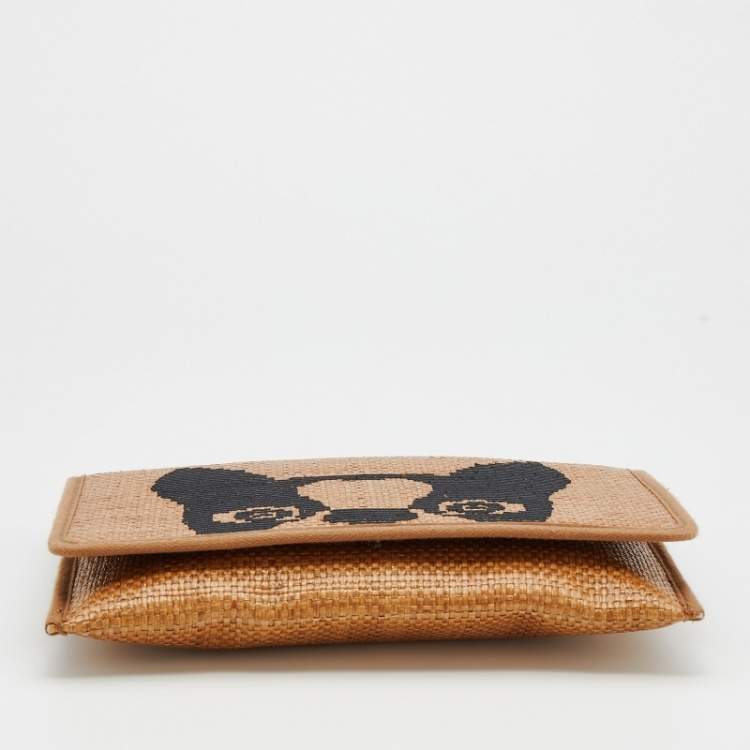 مملوكة مسبقًا Marc by Marc Jacobs Brown/Black Straw Flap Clutch