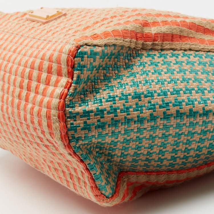 Pre Owned Marc by Marc Jacobs Multicolor Jute and Straw Tote