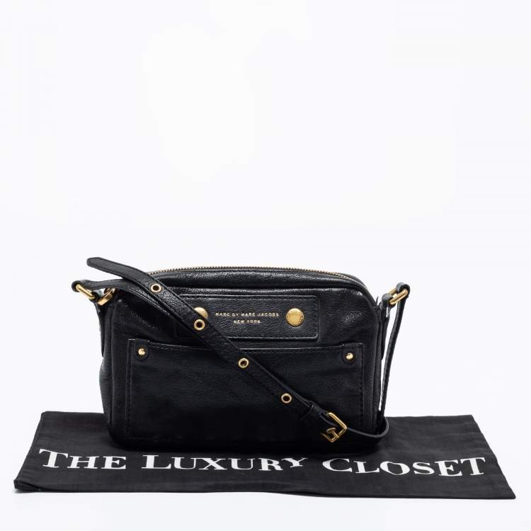 Pre Owned Marc by Marc Jacobs Black Preppy Leather Camera Bag
