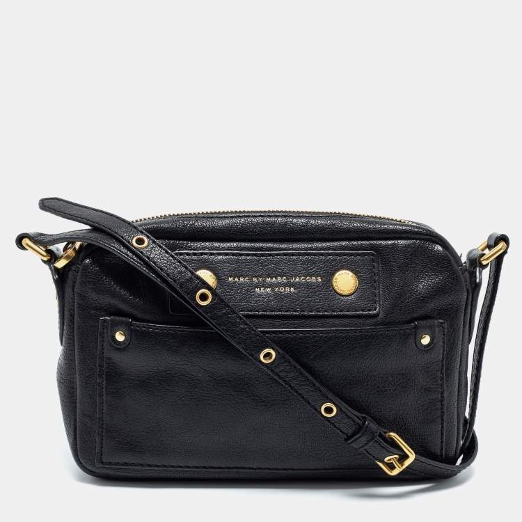 Pre Owned Marc by Marc Jacobs Black Preppy Leather Camera Bag