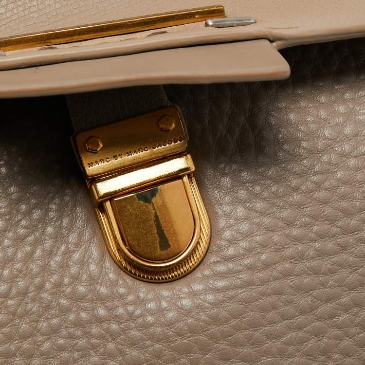 Pre Owned Marc by Marc Jacobs Grey Leather Sheltered Island Shoulder Bag
