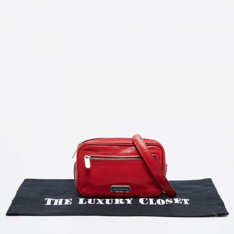 Pre Owned Marc by Marc Jacobs Red Leather Sally Camera Bag