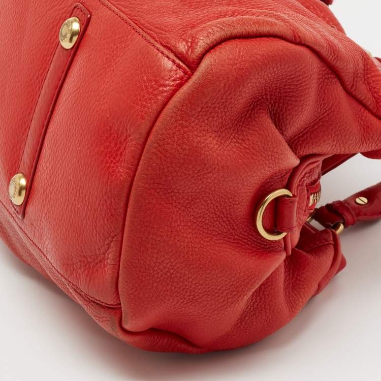 Pre Owned Marc by Marc Jacobs Red Leather Classic Q Baby Groovee Satchel