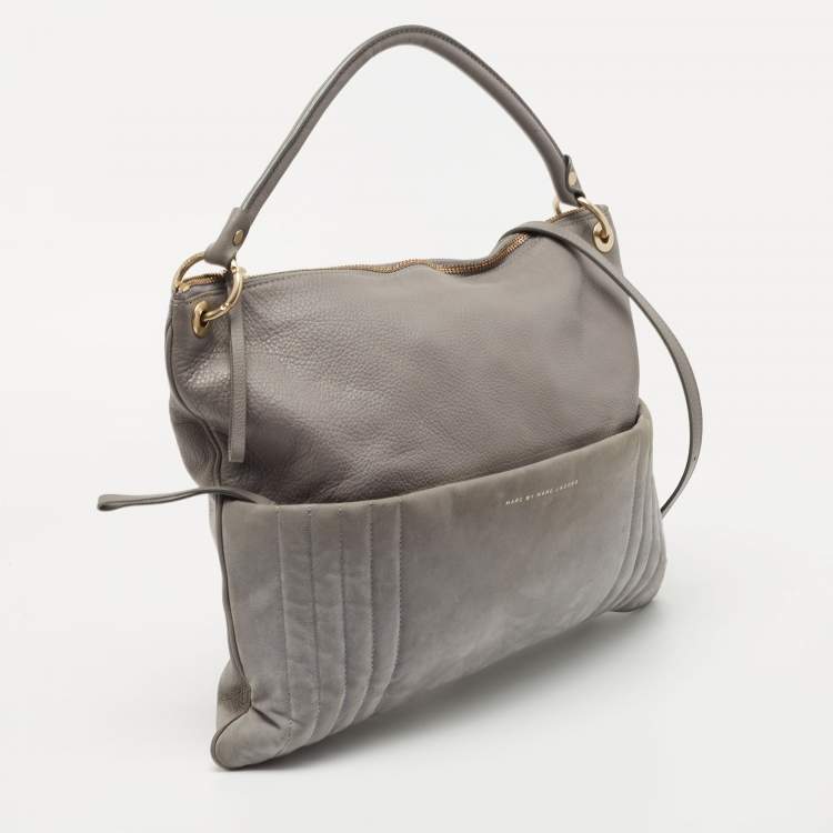 Pre Owned Marc by Marc Jacobs Grey Suede and Leather Shoulder Bag