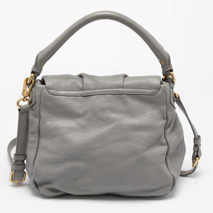 Pre Owned Marc by Marc Jacobs Grey Leather Classic Q Lil Ukita Top Handle Bag