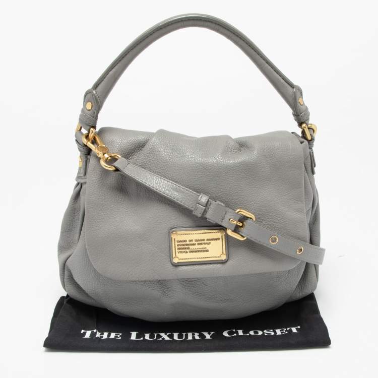 Pre Owned Marc by Marc Jacobs Grey Leather Classic Q Lil Ukita Top Handle Bag