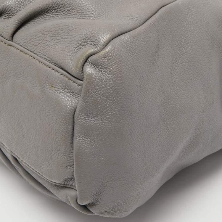 Pre Owned Marc by Marc Jacobs Grey Leather Classic Q Francesca Shoulder Bag