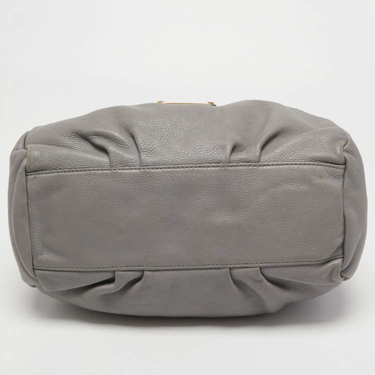 Pre Owned Marc by Marc Jacobs Grey Leather Classic Q Francesca Shoulder Bag