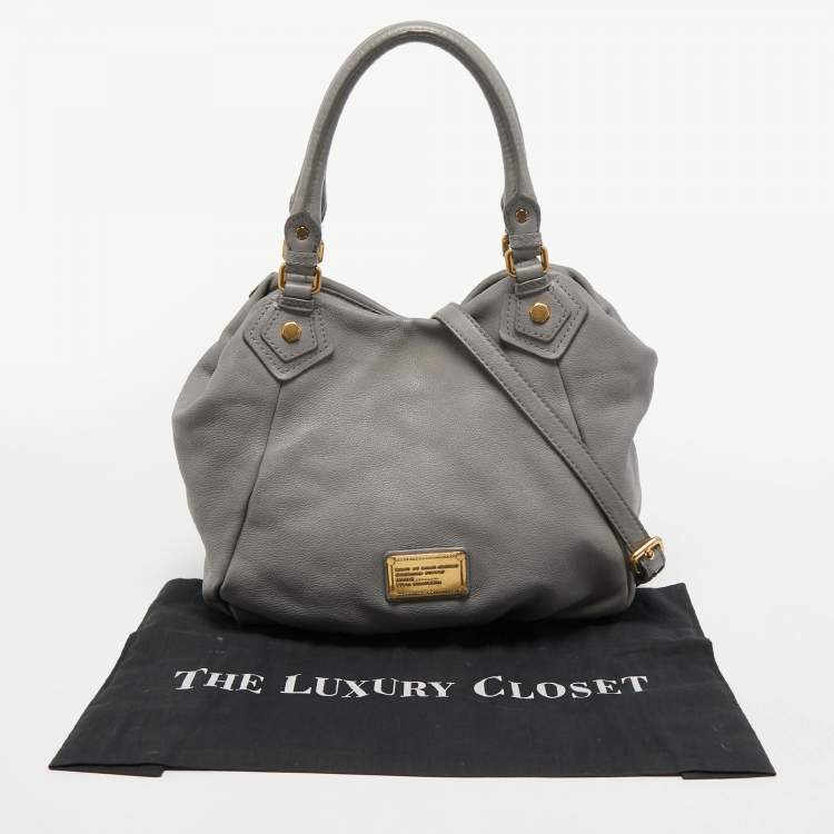 Pre Owned Marc by Marc Jacobs Grey Leather Classic Q Francesca Shoulder Bag