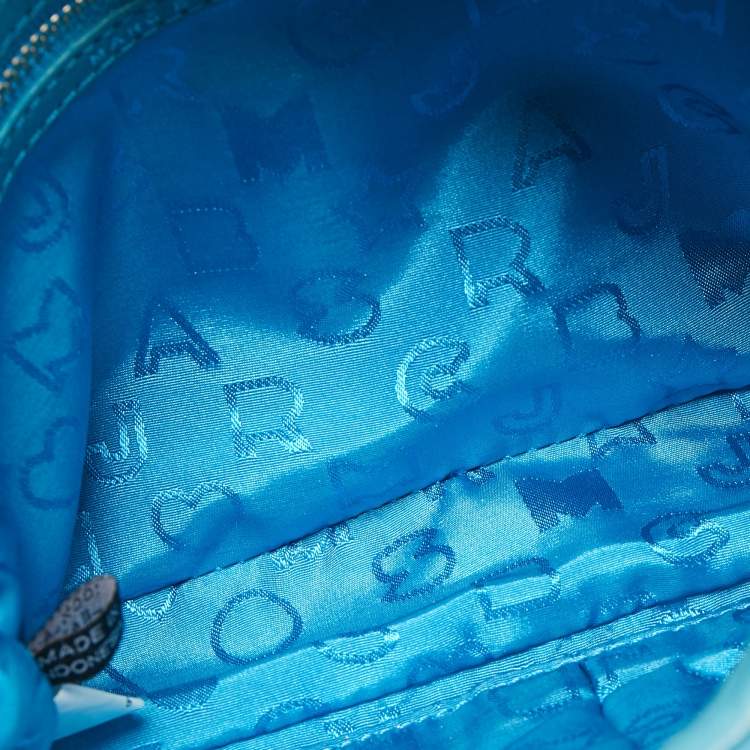 Pre Owned Marc by Marc Jacobs Turquoise Blue Leather Crossbody Bag