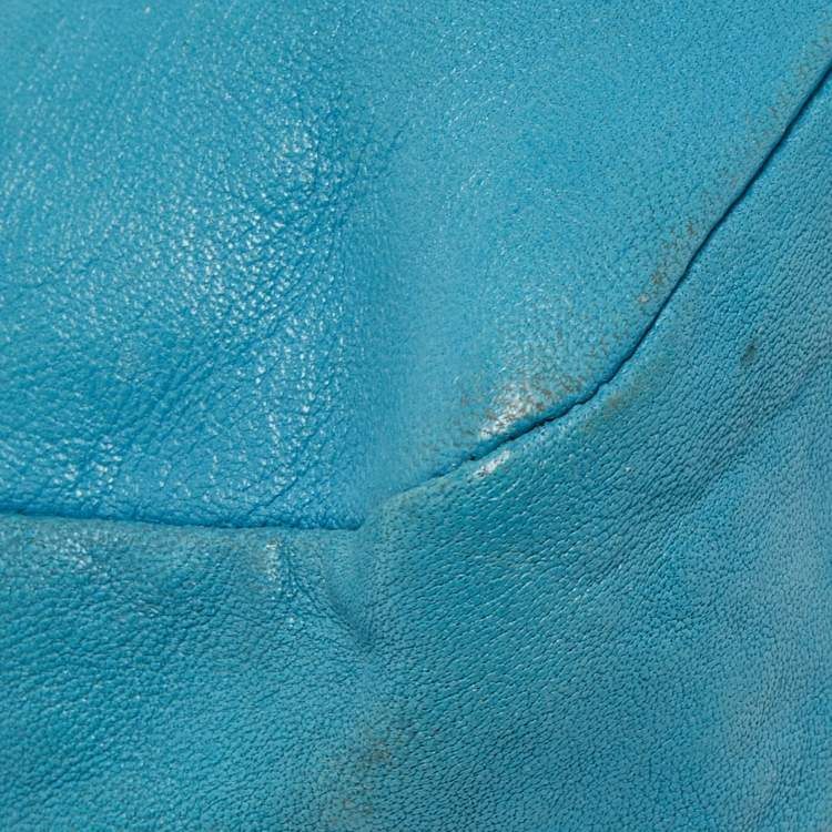 Pre Owned Marc by Marc Jacobs Turquoise Blue Leather Crossbody Bag