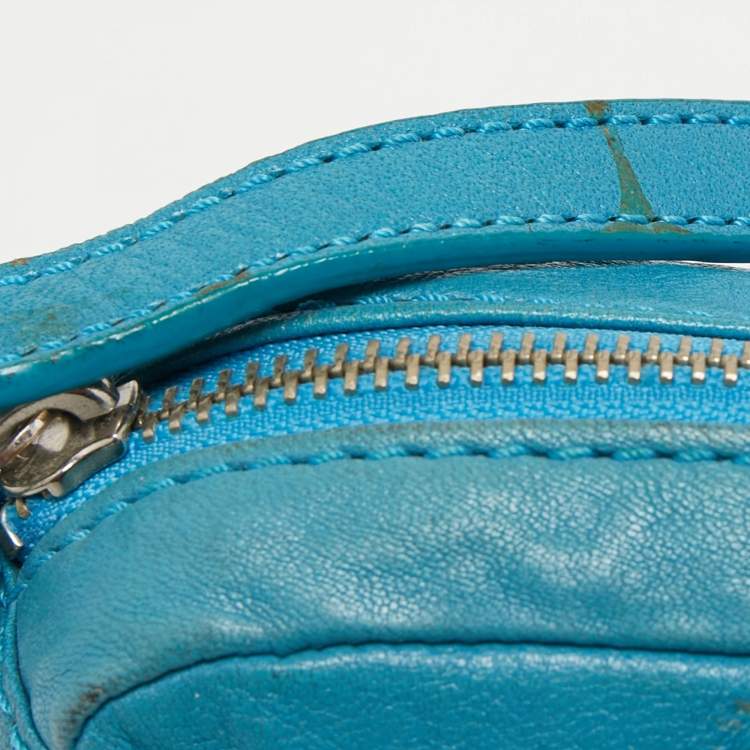 Pre Owned Marc by Marc Jacobs Turquoise Blue Leather Crossbody Bag