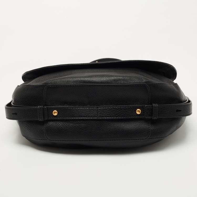 Pre Owned Marc by Marc Jacobs Black Leather Flap Hobo