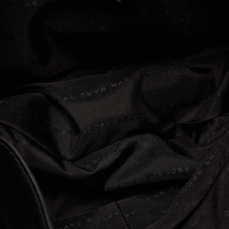 Pre Owned Marc by Marc Jacobs Black Leather Flap Hobo