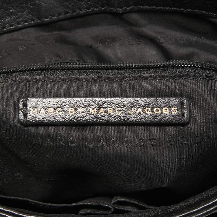 Pre Owned Marc by Marc Jacobs Black Leather Flap Shoulder Bag