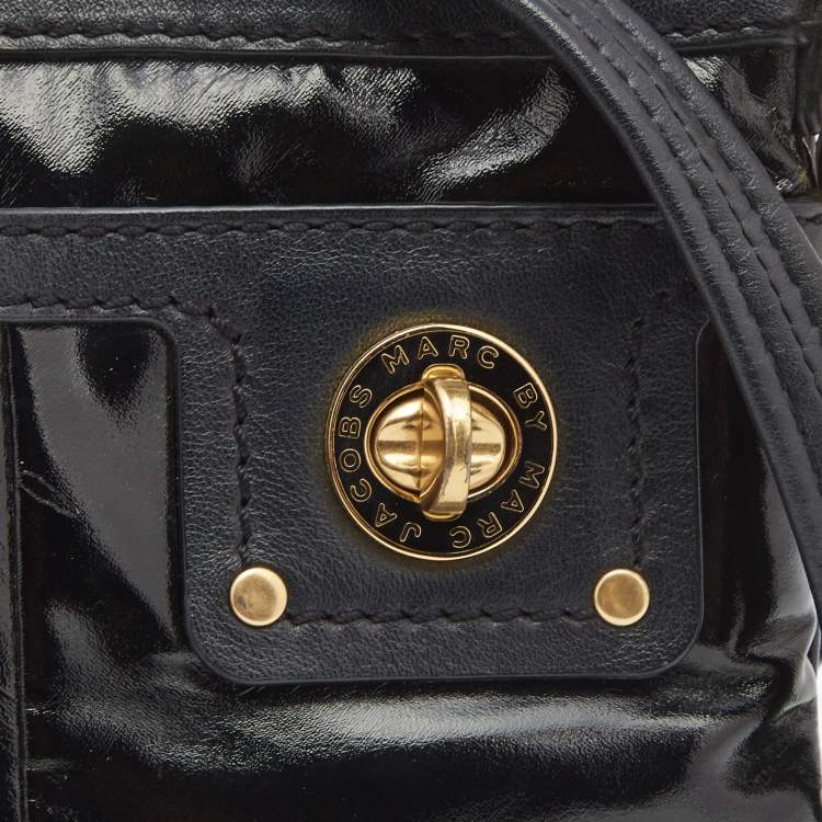 Pre Owned Marc by Marc Jacobs Black Coated Fabric Totally Turnlock Percy Crossbody Bag