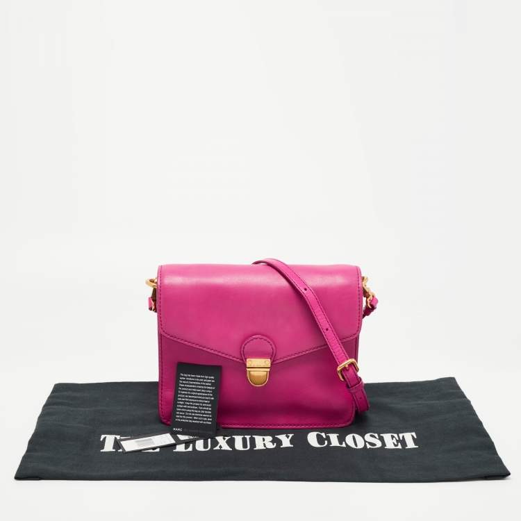 Pre Owned Marc by Marc Jacobs Fuchsia Leather Top Chicret Flap Bag