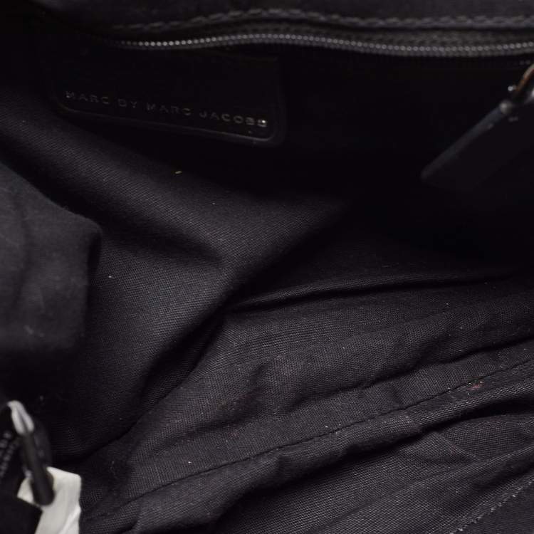 Pre Owned Marc by Marc Jacobs Black Leather Studded Fold Over Clutch