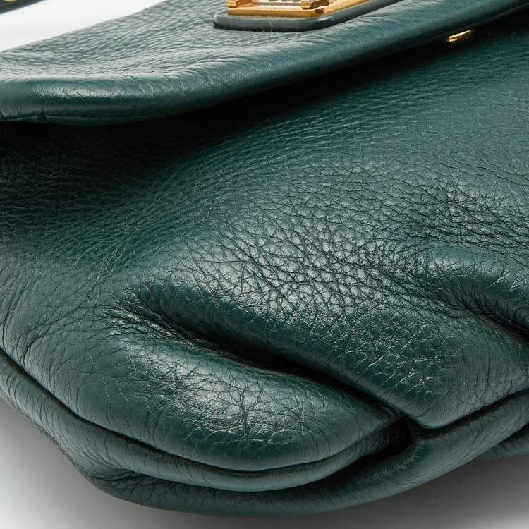 Pre Owned Marc By Marc Jacobs Green Leather Classic Q Natasha Crossbody Bag