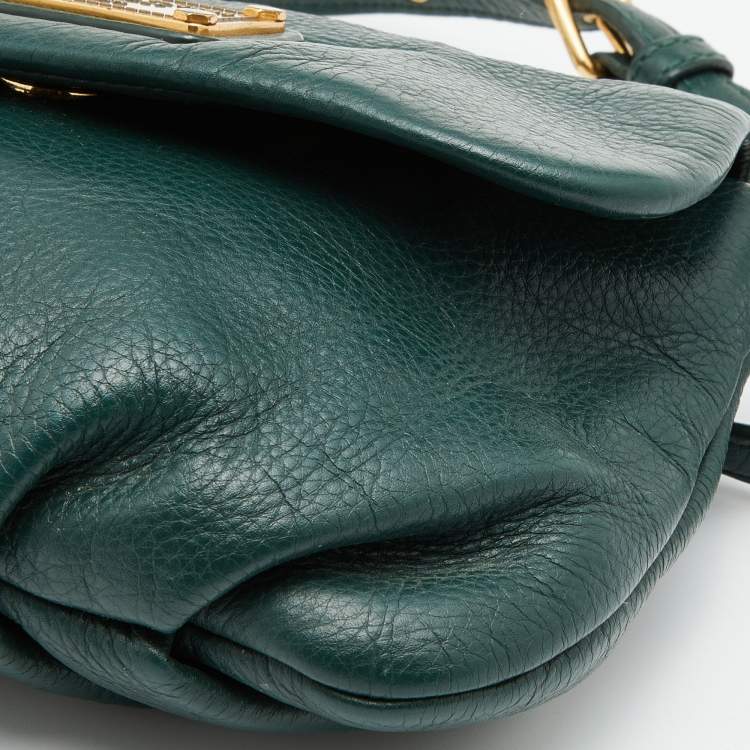 Pre Owned Marc By Marc Jacobs Green Leather Classic Q Natasha Crossbody Bag