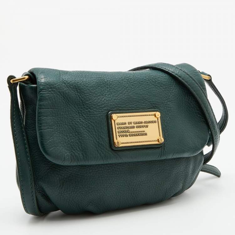 Pre Owned Marc By Marc Jacobs Green Leather Classic Q Natasha Crossbody Bag