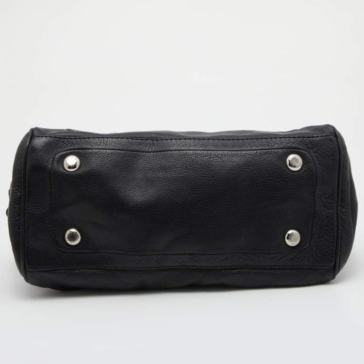 Pre Owned Marc by Marc Jacobs Black Leather Totally Turnlock Benny Satchel